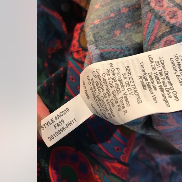 New J.CREW Ratti Print Puff Sleeve Button Down Top Italian Fabric Plus Sized - Picture 12 of 14